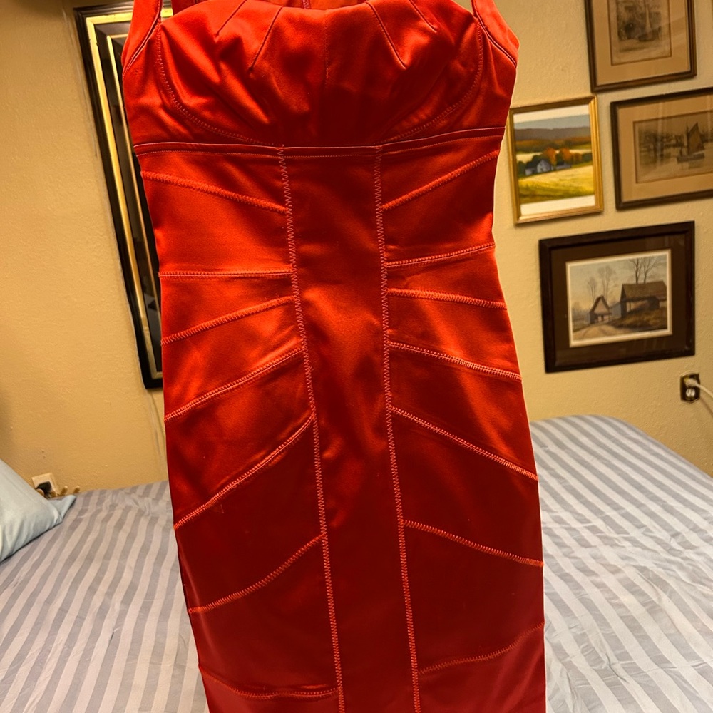 Elegant Red Satin Dress